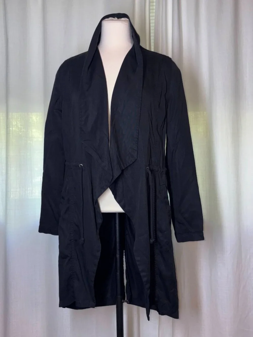 TENCEL Long Open Front Cardigan With Adjustment